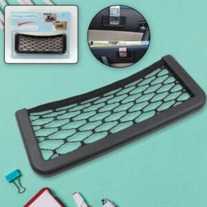 Car Storage Organize Car String Bag Car Seat Side Storage, Net Bag Mesh Pocket Organizer Stick-On For Purse Bag Phone