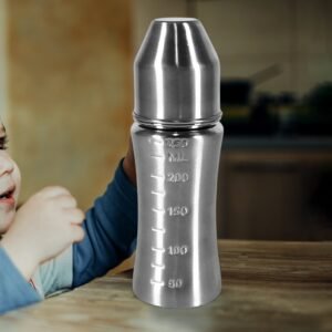 Ganesh Stainless Steel Baby Feeding Bottle, Milk Bottle For New Born / Infants / Toddler Up To 3 Years, Bfa Free (250 Ml Approx)