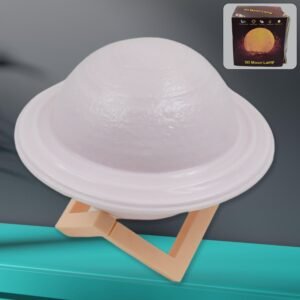3d Saturn Lamp Home Decoration Bedside Night Light With Base (1 Pc / Multicolor)