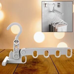 5âHoles Foldable Clothes Hanger, Travel Clothes Hanger, Multifunctional Clothes Hanger, Space-Saving Wall Holder, Clothes Rack, Robust Clothes Hanger For Travel, Indoors.