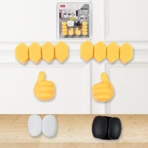 Self Adhesive Hooks For Cable Clips, Desktop Cable Organizer (6 Pcs Set / Mix Design)