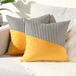 Decorative Pillow Covers Cushion Cases Soft Cotton (22 Ã— 22 Inch / 1 Pair / 2 Pc)