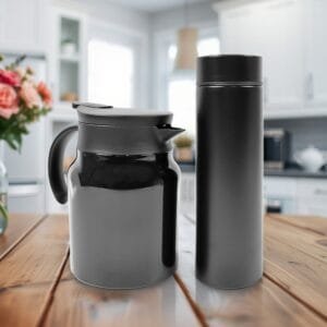 Thermal Coffee Carafe Tea Pot & Water Bottles, With Led Display (Bottle 500 Ml & Pot 1000 Ml / 2 Pc)