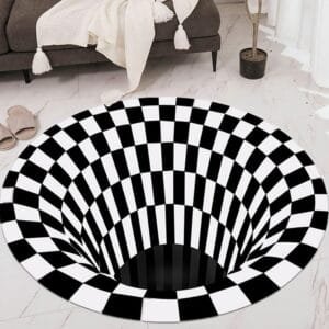 3d Space Round Carpet, Floor Mat Non-Woven Doormat (1 Pc / 78 Cm)