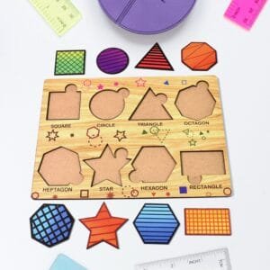 Wooden Triangles Puzzle Learning Educational Board (1 Set / 28—20 Cm)