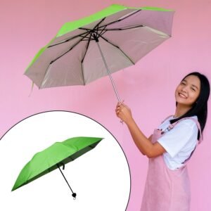 3 Fold Sun Protective Solid Foldable Outdoor Umbrella, Portable Sun, Uv Protection Lightweight Rain Umbrella With Umbrella Case For Girls, Women, Men, Boys