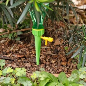 Plant Watering Spikes Self Watering Spikes Water Dripper For Plants, Adjustable Plant Watering Devices With Slow Release Control Valve Switch