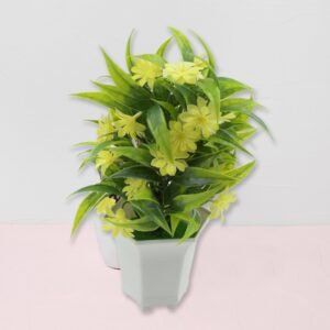 Wild Artificial Flower Plants With Cute Pot | Flower Plant For Home Office Decor | Tabletop And Desk Decoration | Artificial Flower For Balcony Indoor Decor, Plants For Living Room (1 Pc)