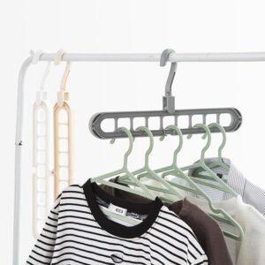 9 Hole Plastic Hanger Hanging Hook Indoor Wardrobe Clothes Organization Storage Balcony Windowsill Suit Racks