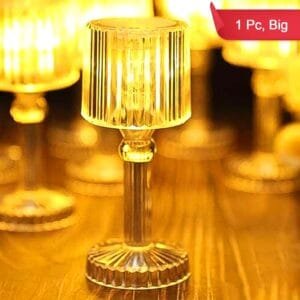 Big Acrylic Led Desk Lamps Table Lamp Portable Crystal (1 Pc / Big)