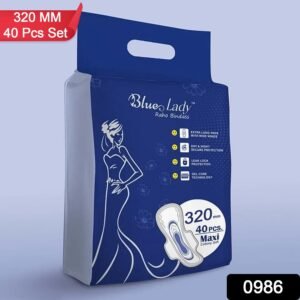 Blue Lady Extra Long Pads With Wides Wings Sanitary Pads  320 Mm, 40-Pack