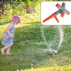 Garden Sprinkler 360â° Rotating Adjustable Round 4 Arm Lawn Water Sprinkler For Watering Garden Plants / Pipe Hose Irrigation Yard Water Sprayer