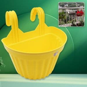 Multicolor Hanging Plastic Planters Orchid Relling , For Plantation, Planters For Balcony And Home Gardening, Indoor, Outdoor (1 Pc )