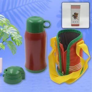 Premium Stainless Steel Insulated Sipper Bottle Print Water Flaskcartoon Vacuum Hot Cold For Kids / Travelling Water Bottle For Kids With Pop Up Straw,  Double Wall Thermos With Straw & Bottle Zippe Cover For Office/Gym/School (550 Ml)