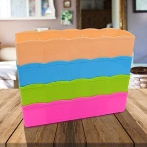 5 Compartments Socks / Handkerchief / Underwear Storage Box Socks Drawer Closet Organizer Storage Boxes (Pack Of 4)