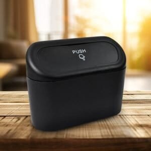 Mini Car Trash Can With Lid, Waterproof Car Trash Bin Storage Box (1 Pc)