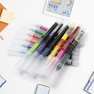 12 Color Rolling Ball Pens, Quick-Drying Ink 0.5 Mm Extra Fine Point Roller Ball Pens Straight Liquid Gel Ink Pens For Writing, Drawing, Journaling, Taking Notes, School Office Stationery (12 Pcs Set)