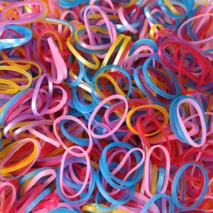 Rubber Band For Office/Home And Kitchen Accessories Item Products, Elastic Rubber Bands, Flexible Reusable Nylon Elastic Unbreakable, For Stationery, School  Multicolor (0.75 Inch, 50 Gm)