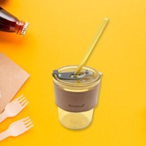 Glass Coffee Mug With Straw & Lid: Perfect For Home & Travel