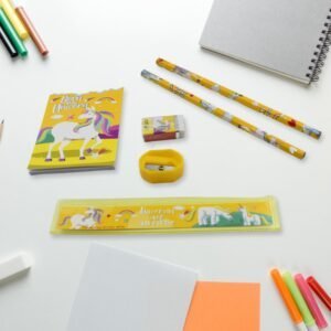 6 Pc Set Stationary Set Including Pencil Ruler Rubber Pencil Sharpener  School, Office Product Gift