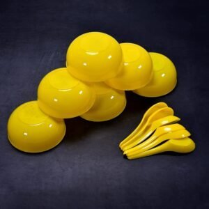 Soup Bowl Spoon Set Plastic For Kitchen & Home Use (6pcs Set)
