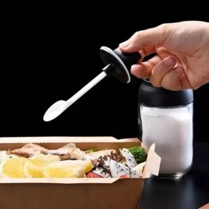 All-In-One Seasoning Jar: Heat-Resistant Glass With Spoon (1 Pc)