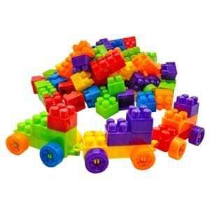 Blocks Set For Kids, Play Fun And Learning Blocks For Kids Games For Children Block Game Puzzles Set Boys, Children (Multicolor, 60 Bricks Blocks)