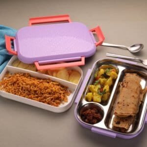 Premium Multi-Compartment Steel Lunch Box For Office, School & Travel
