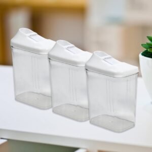 Kitchen Storage Jars & Container Set 3pc , Transparent Jar Set For Home & Kitchen Use