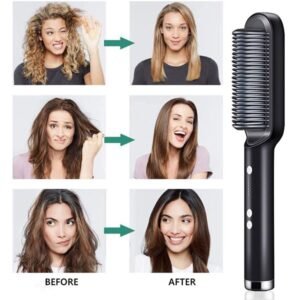 Hqt-909b Hair Straightener Used While Massaging Hair Scalps And Head.