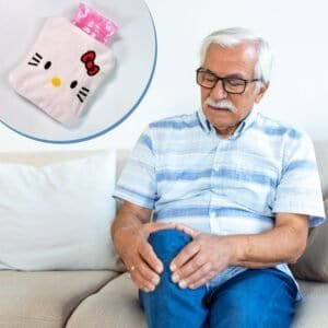 White Hello Kitty Small Hot Water Bag With Cover For Pain Relief, Neck, Shoulder Pain And Hand, Feet Warmer, Menstrual Cramps.
