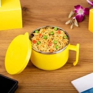 Maggie Bowl With Lid And Handle, Soup Bowls For Easy Perfect Breakfast Cereals, Fruits, Ramen, Beverages, Essentials, Safe Double Layer