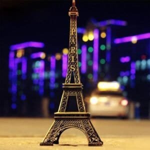 Antique Finish 3d Metal Paris Eiffel Tower Metal Craft Famous Landmark Building Metal Statue, Cabinet, Office, Gifts Decorative Showpiece.
