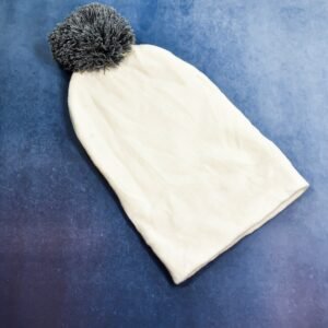 Men's And Women's Skull Slouchy Winter Woolen Knitted Black Inside Fur Beanie Cap.