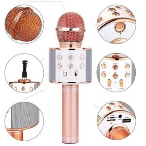 Wireless Bluetooth Recording Condenser Handheld Microphone Bluetooth Speaker Audio Recording Karaoke With Mic (Multicolor 1 Pc)
