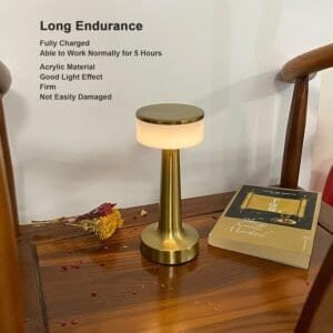 Led Lamp With Touch Control | Decorative Desk Lamp, Portable Metal Led Table Lamp, Usb Rechargeable, 3 Color, 3 Levels Brightness, Dimmable Eye Protection Modern Lamp For Home Decor Party Kids Room Bedroom (1 Pc)