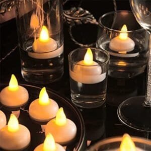 Set Of 8pcs With Transparent Box. Flameless Floating Candles Battery Operated Tea Lights Tealight Candle - Decorative, Wedding.