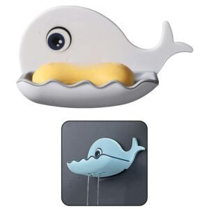 Fish Shape Soap Dish Adhesive Waterproof Wall Mounted Bar Soap Dish Holder (Pack Of 2pc)
