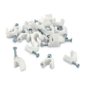 100 Pc 6 Mm Cable Clip Used In All Kinds Of Wires To Make Them Stuck And Holded In Walls Etc.