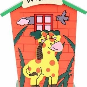 Cute Cartoon House Shaped Lovely Wooden Piggy Bank Money Bank